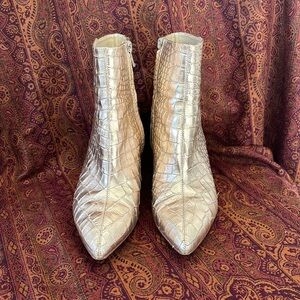 Sam Edelman gold reptile booties